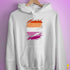 Lesbian Pride Flag Ripped Reveal Hoodie - White